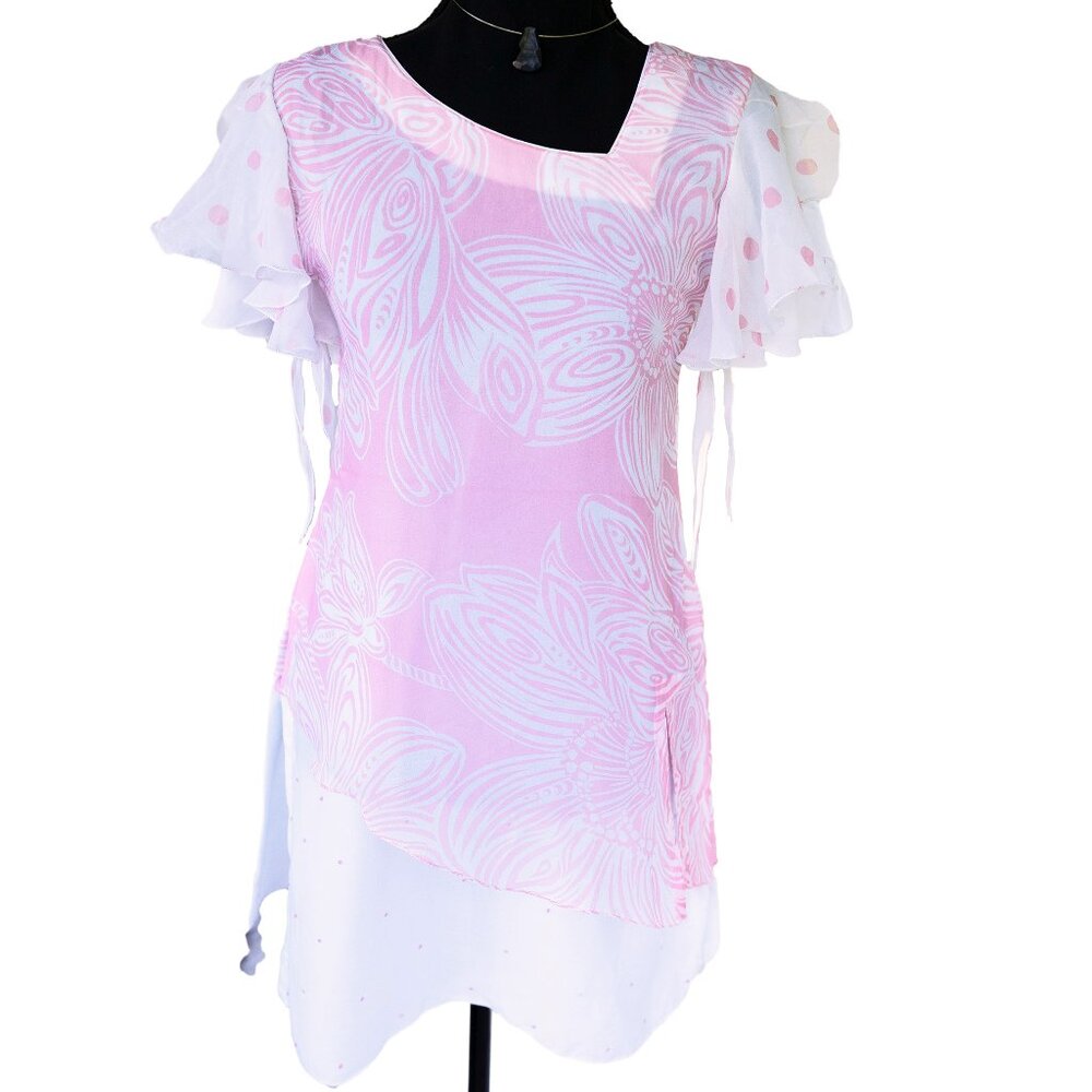 Vintage Pink Floral Mini Dress | Y2k Fairycore Pastel Coquette Harajuku